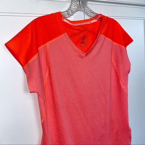 The North Face | Florescent Orange Tee Shirt Sleeves Mountain Athletics Medium - Picture 13 of 13